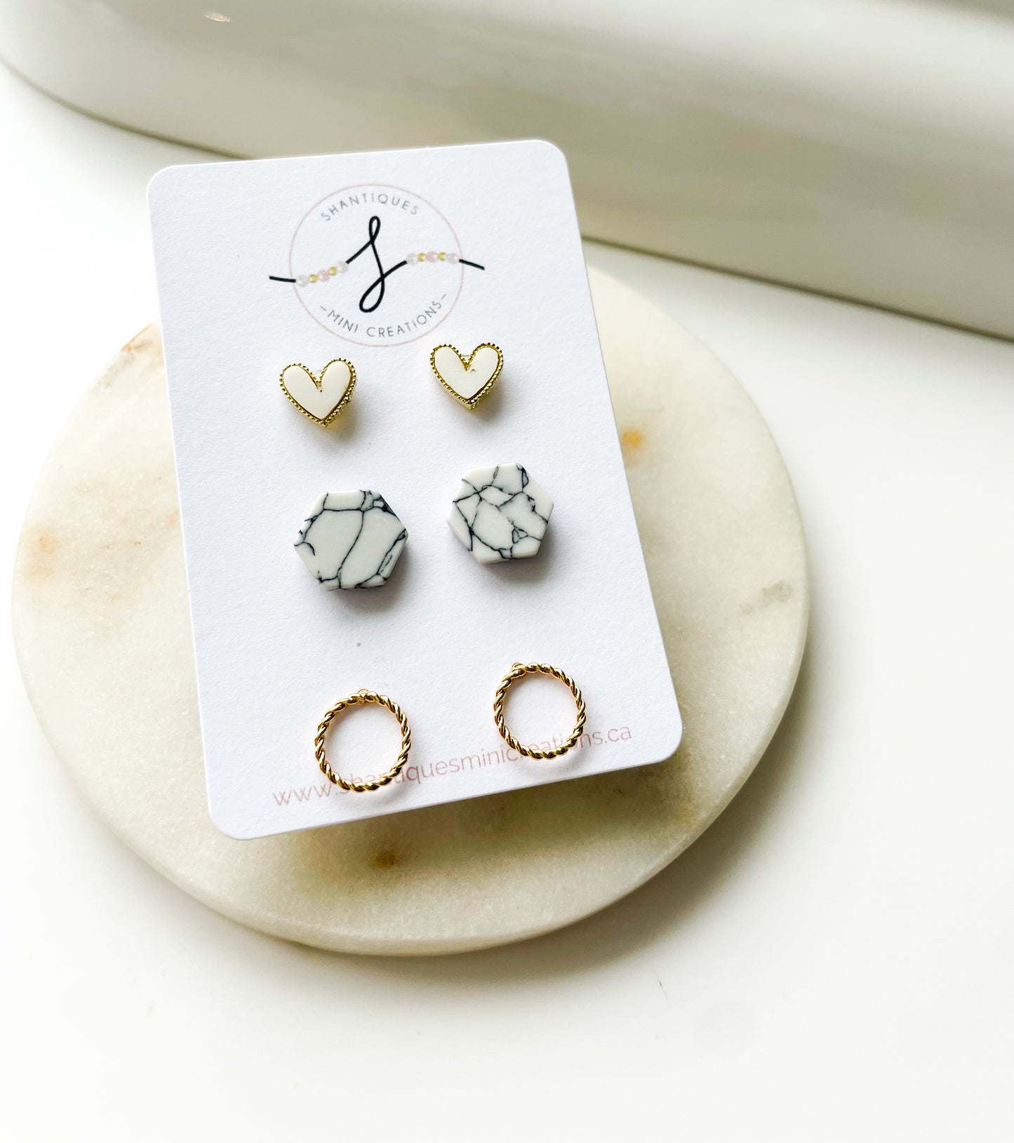 14K Gold Plated - Trio Earrings