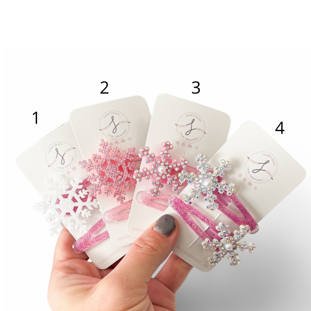 Snap Clip Sets - Glitter Snowflake