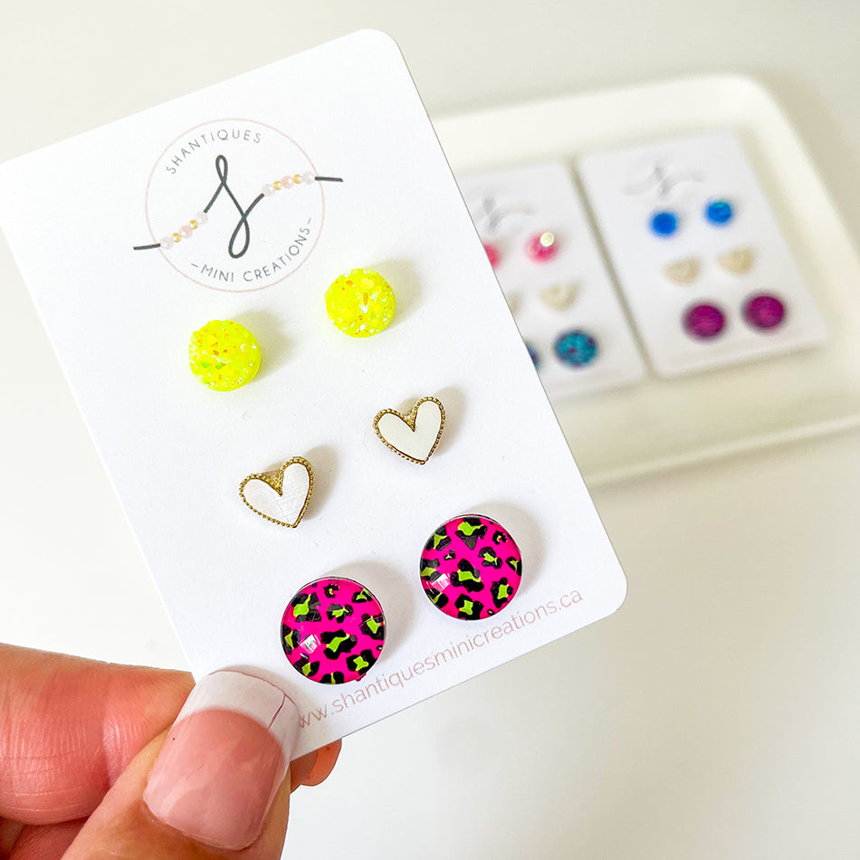 Trio Earrings - Neon Fun