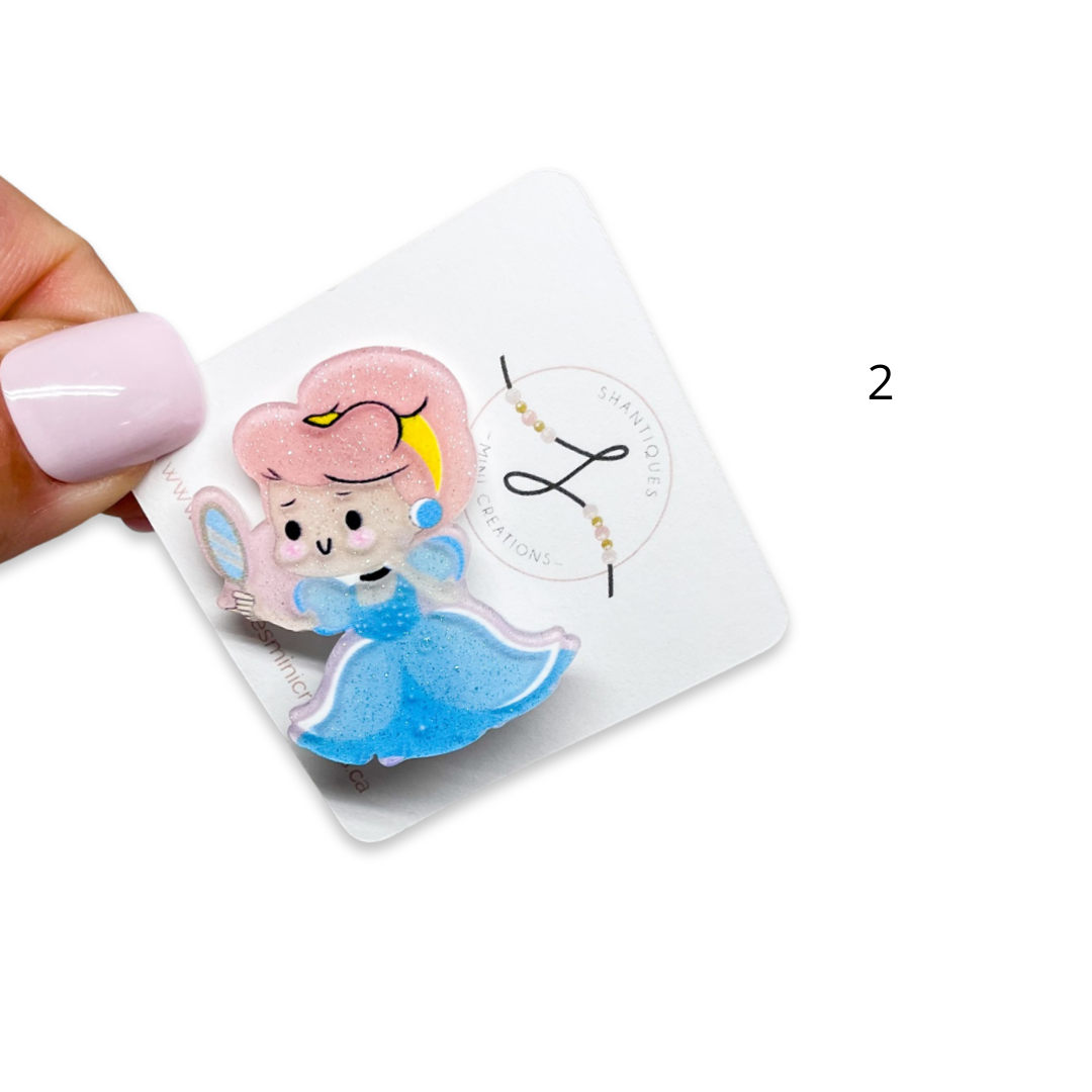 Princess - Mini Alligator Bar Clips