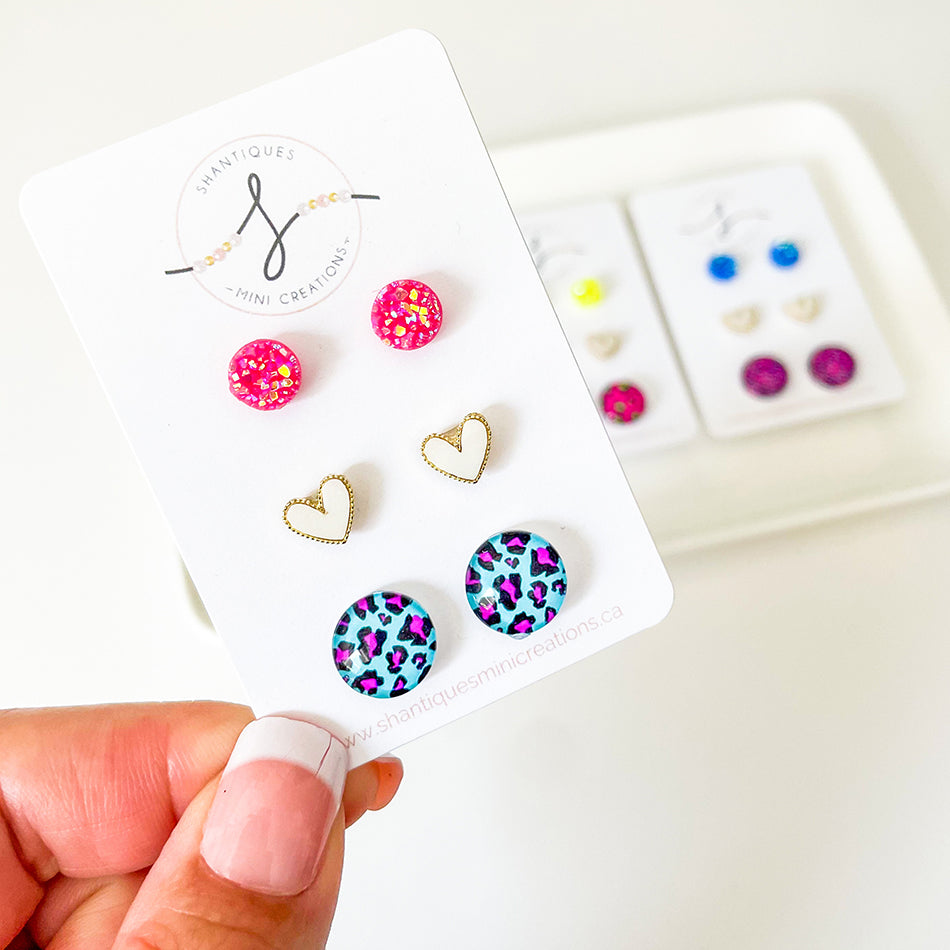 Trio Earrings - Neon Fun