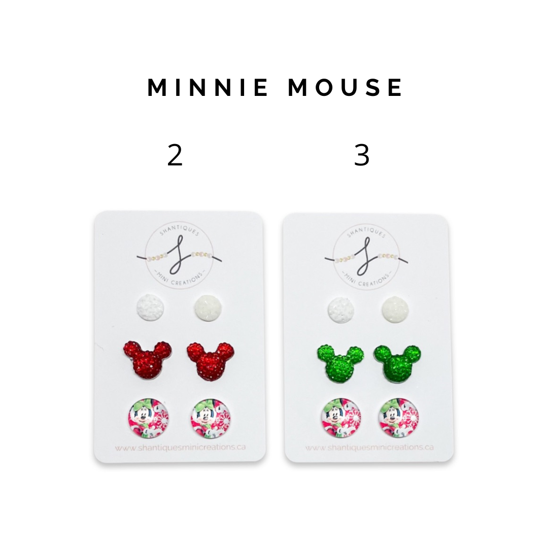 Trio Earrings - Holiday Mouse