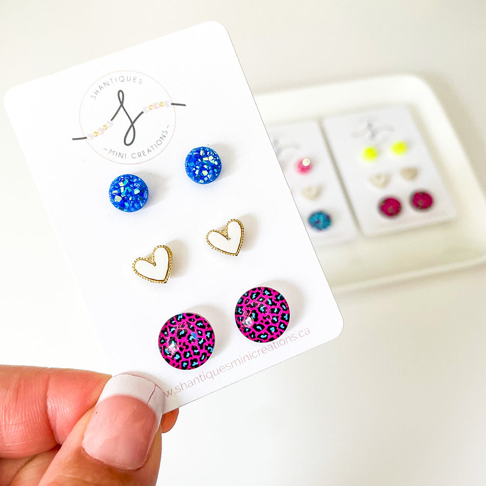 Trio Earrings - Neon Fun