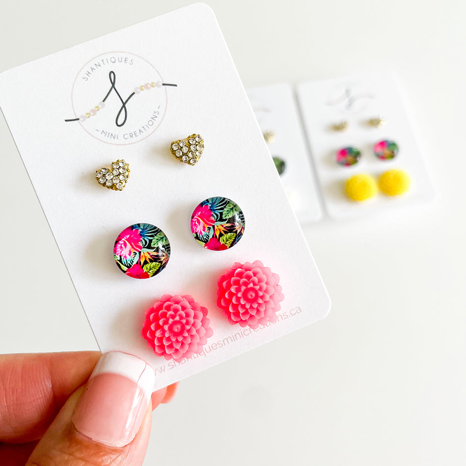 Trio Earrings - Neon Fun