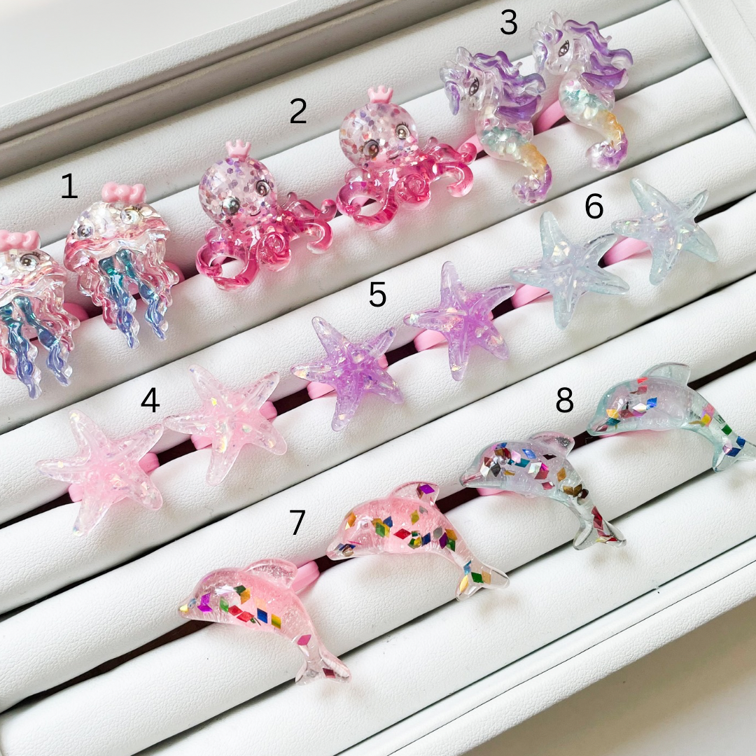 Rings - Glitter Ocean Creatures
