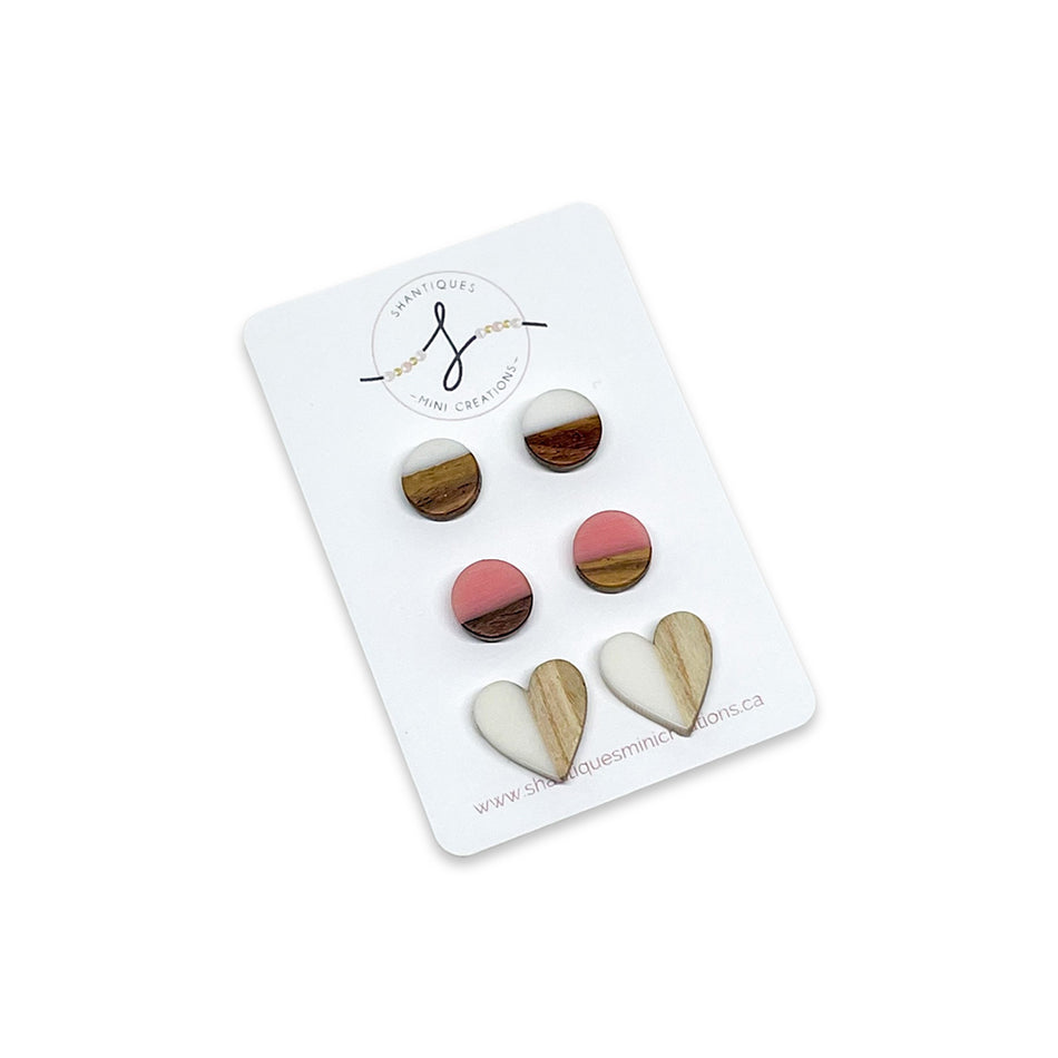 Wood Grain - Trio Earrings