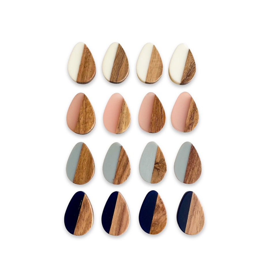 Wood Grain Teardrops - Earrings