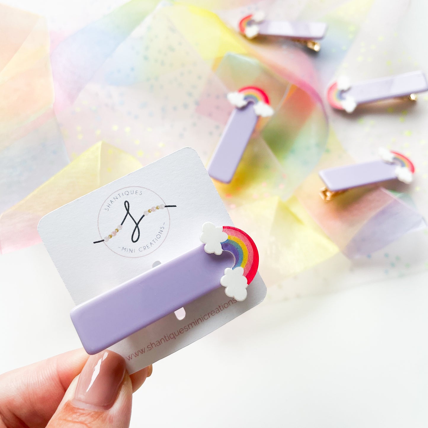 Alligator Bar Clips - Rainbows