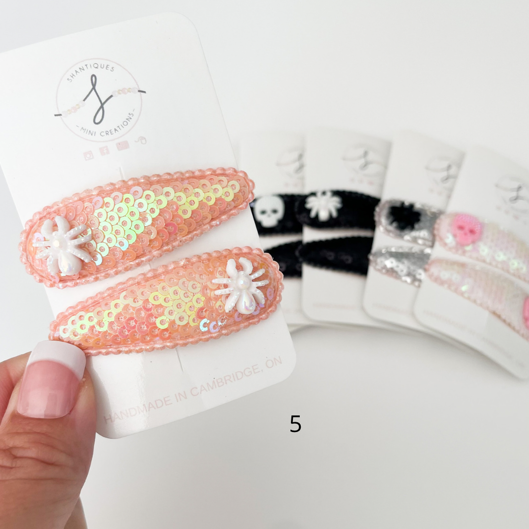 Snap Clip Sets - Glitter Sequin Halloween