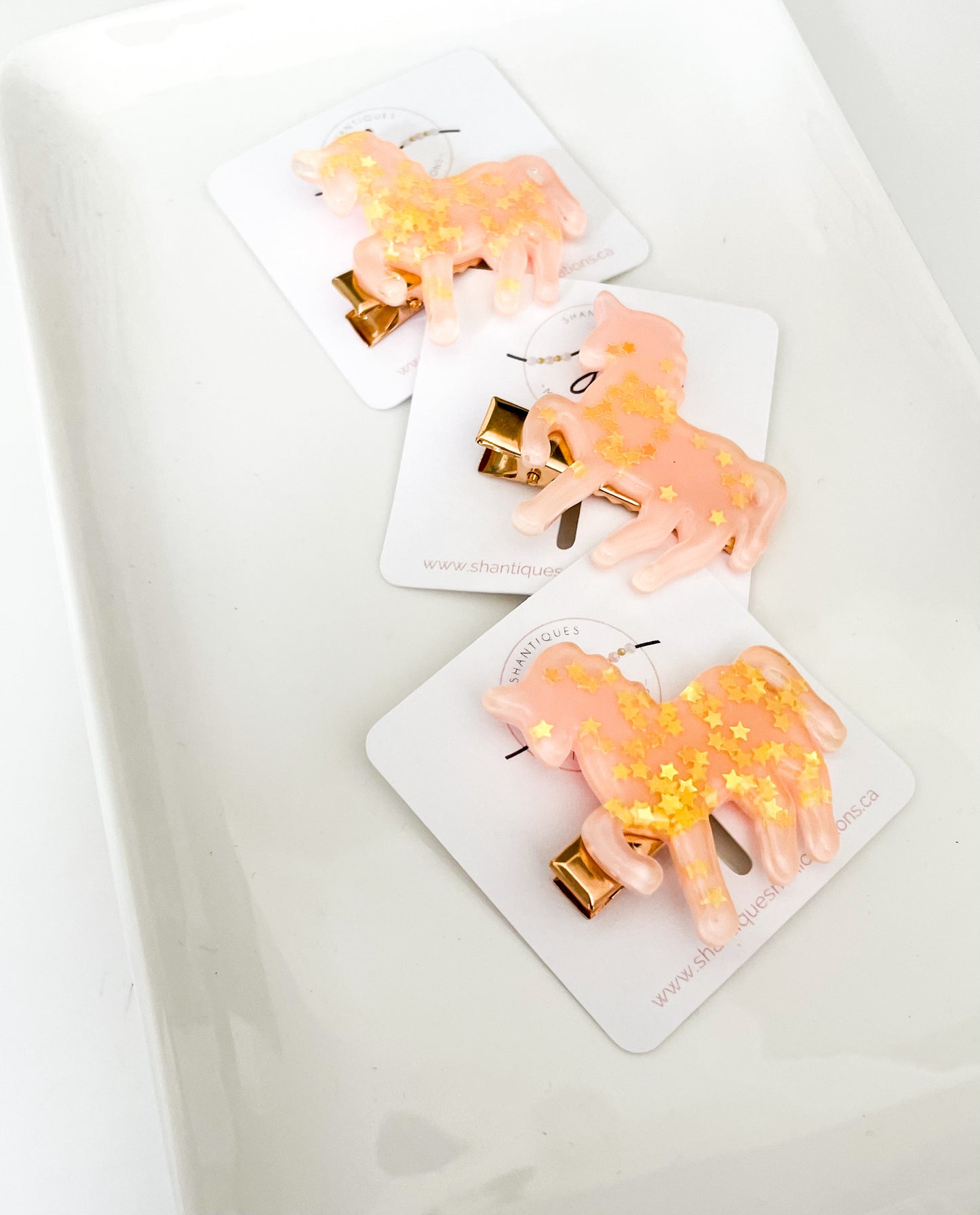 Glitter Unicorn - Alligator Bar Clips