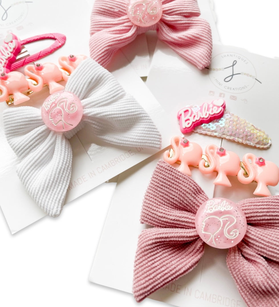 Dream Pink - Trio Bow / Hair Clip Sets