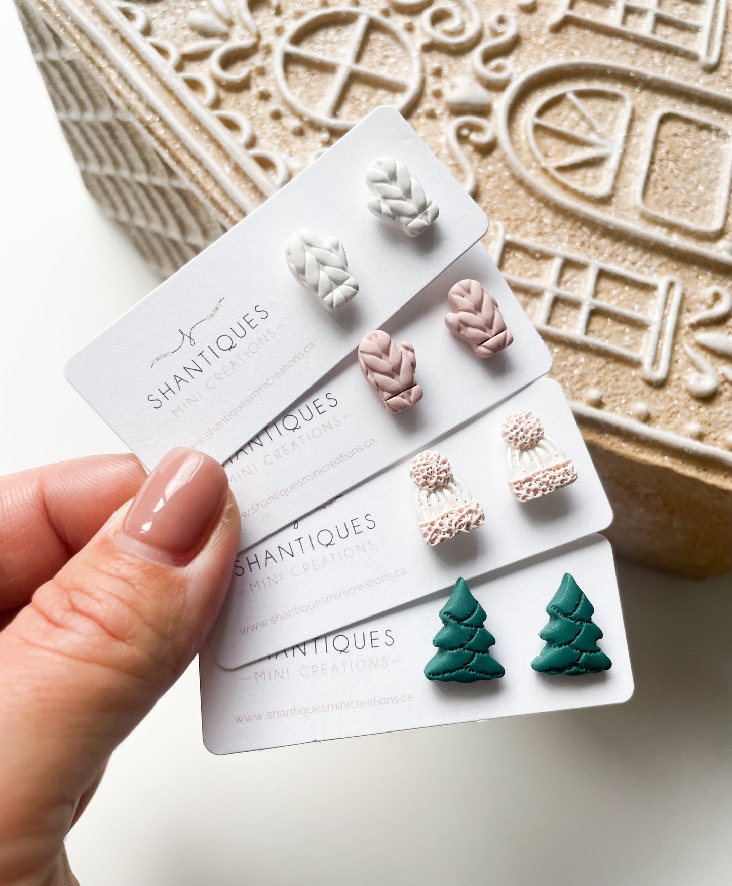 Earrings - Winter Polymer Clay