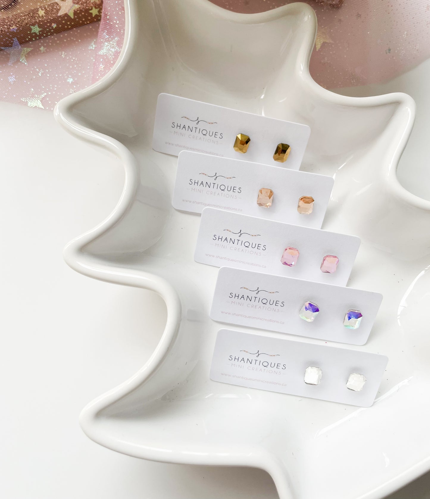 Mini Rhinestone Bars - Earrings