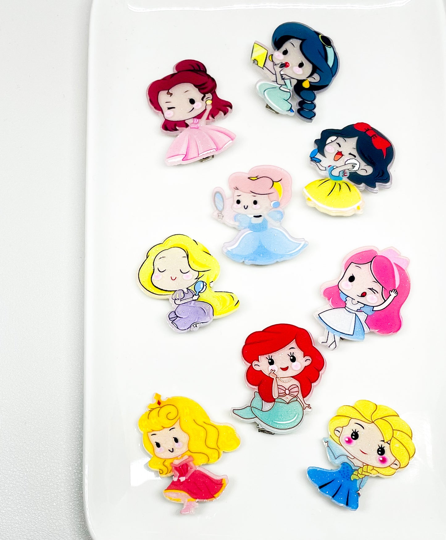 Princess - Mini Alligator Bar Clips (Full Set of 9)
