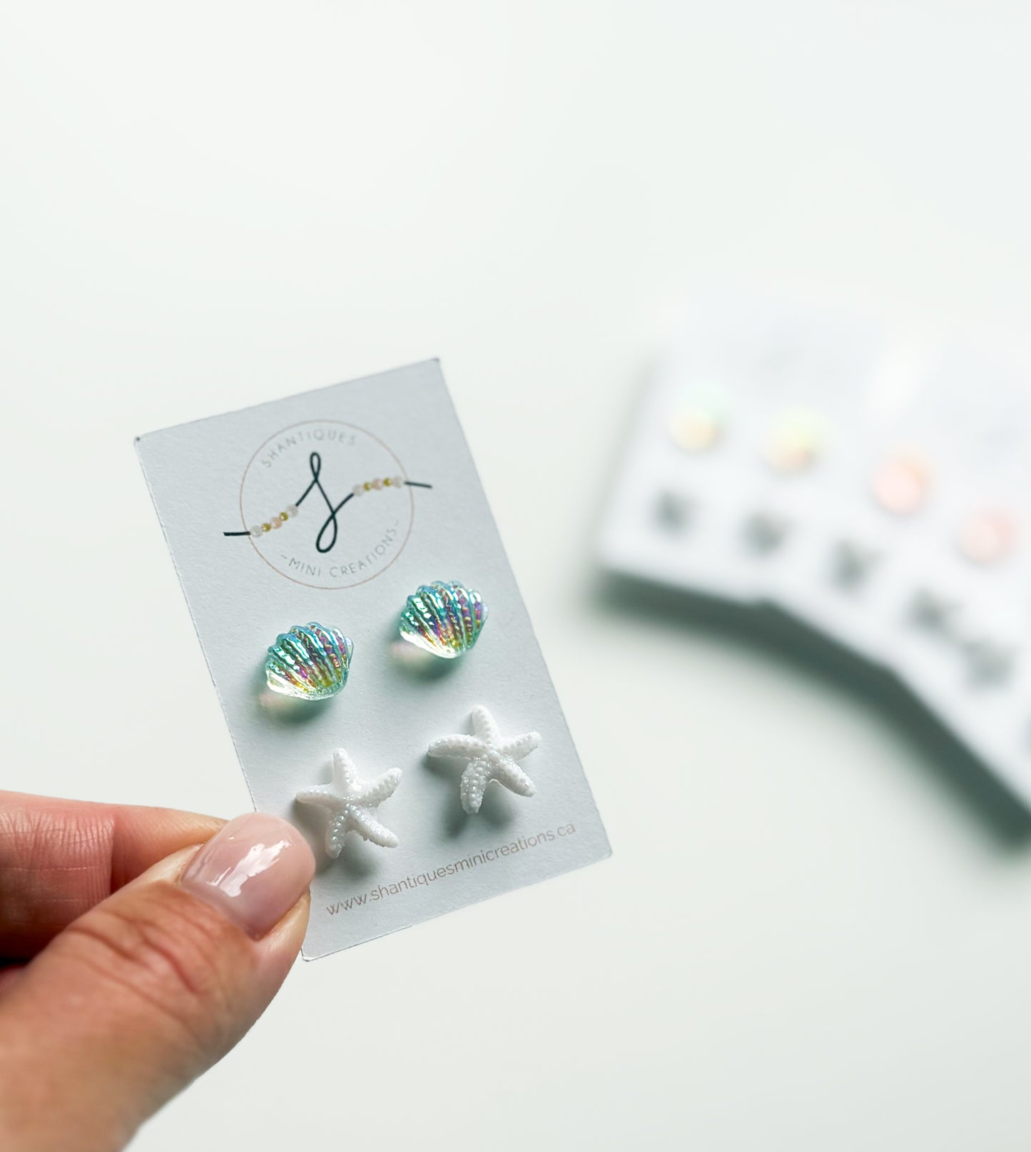 Duo Earrings - Shimmery Seashells