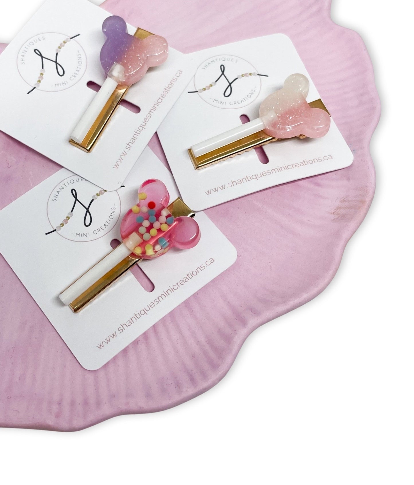 Alligator Bar Clips - Mouse Lollipop