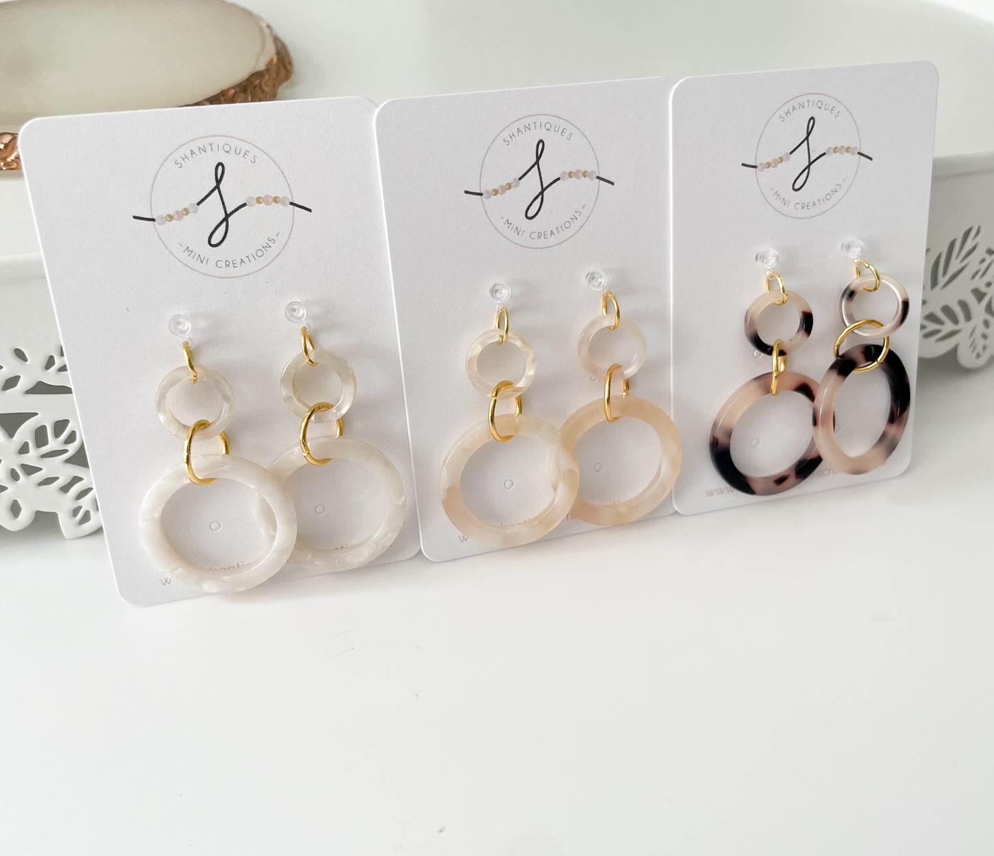 Resin Circle Drops - Dangle Earrings