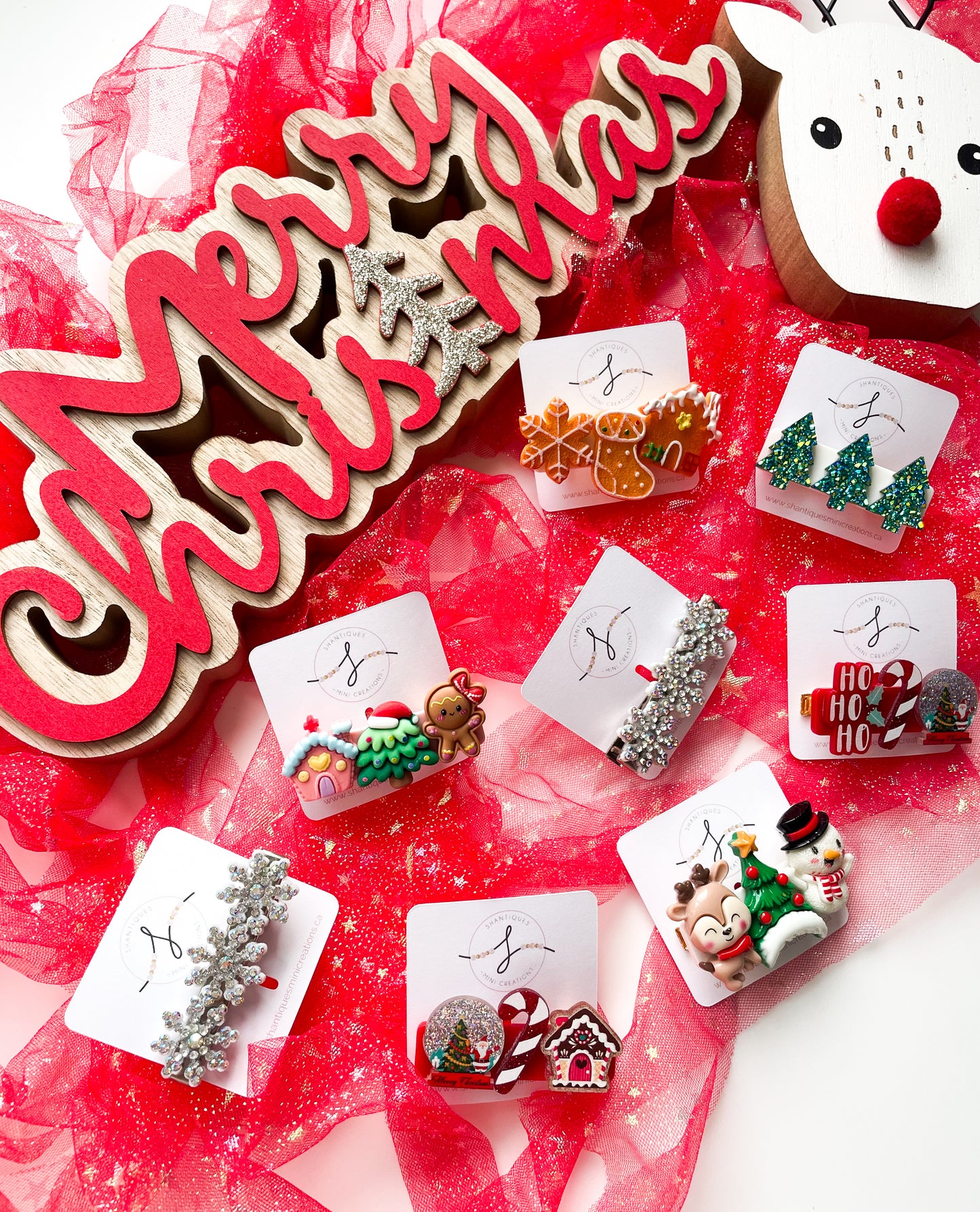 Alligator Bar Clips - Snowflake