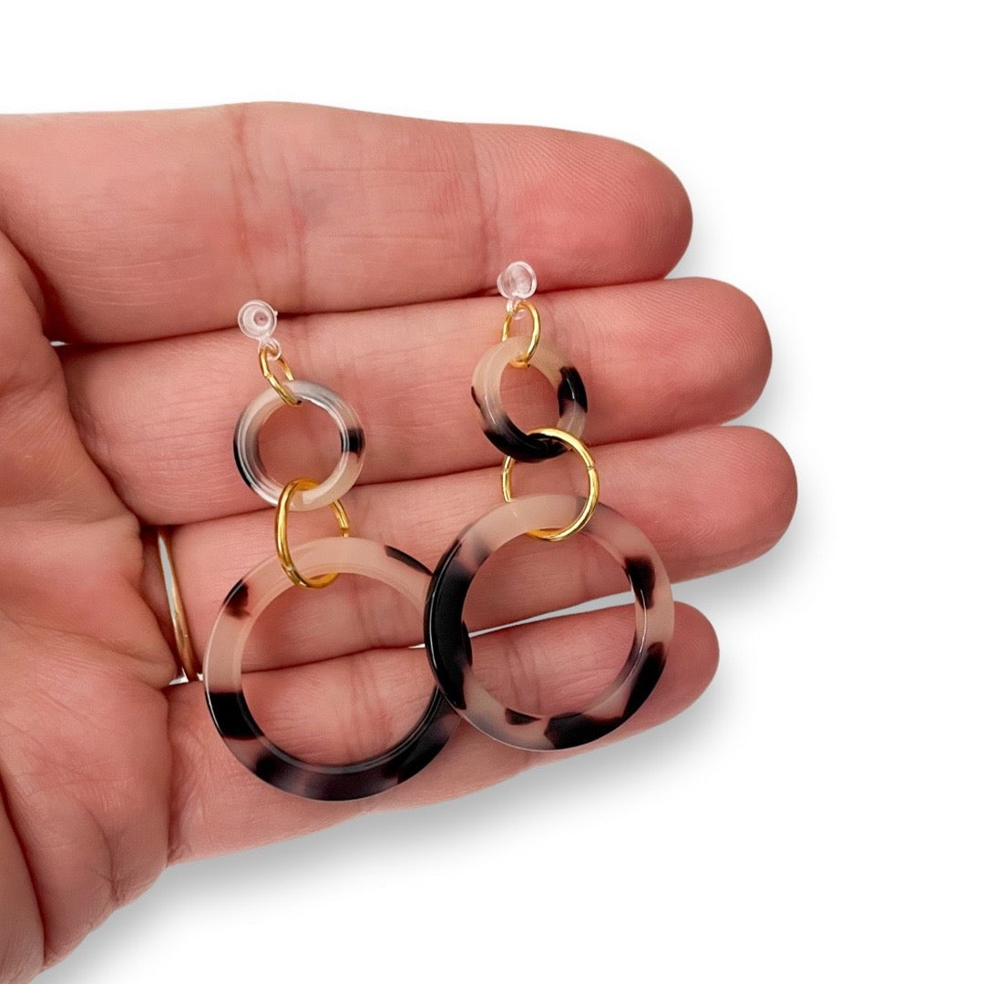 Resin Circle Drops - Dangle Earrings