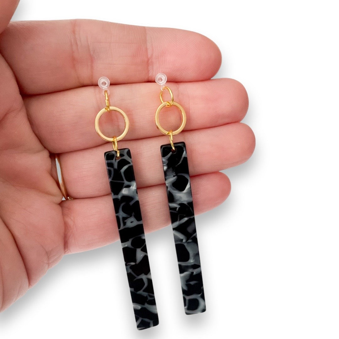 Long Resin Bars - Dangle Earrings