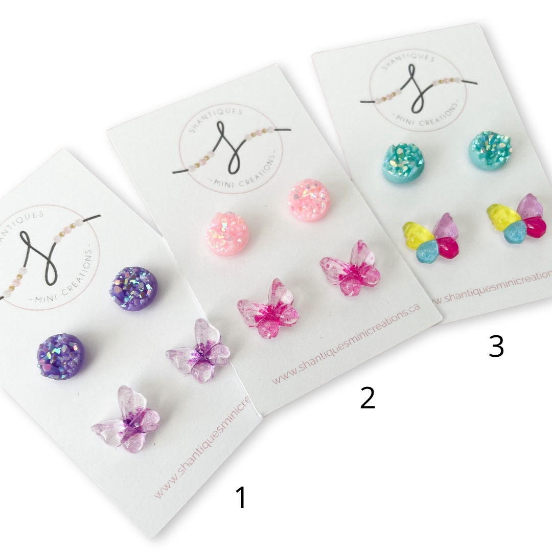 Duo Earrings - Flowers / Butterflies