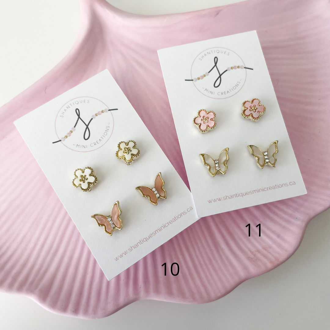 Duo Earrings - Flowers / Butterflies