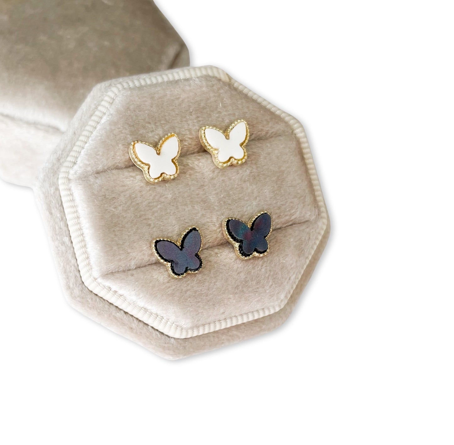 Earrings - Gold Outline Butterflies