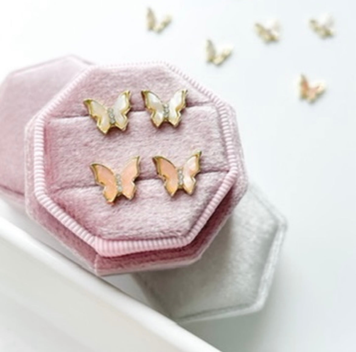 Earrings - Gold Outline Butterflies