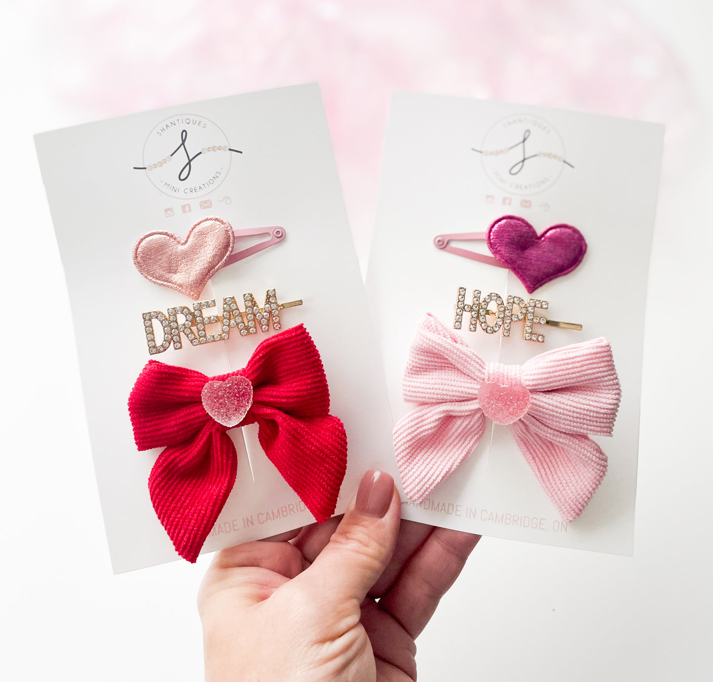 Hearts - Trio Bow / Hair Clip Sets