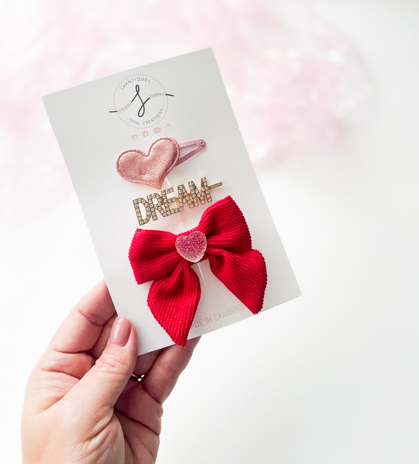 Hearts - Trio Bow / Hair Clip Sets