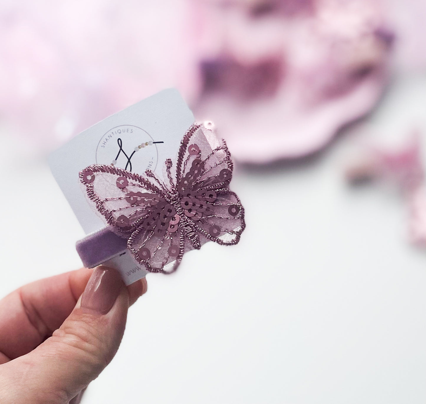 Alligator Bar Clips - Velvety Butterflies