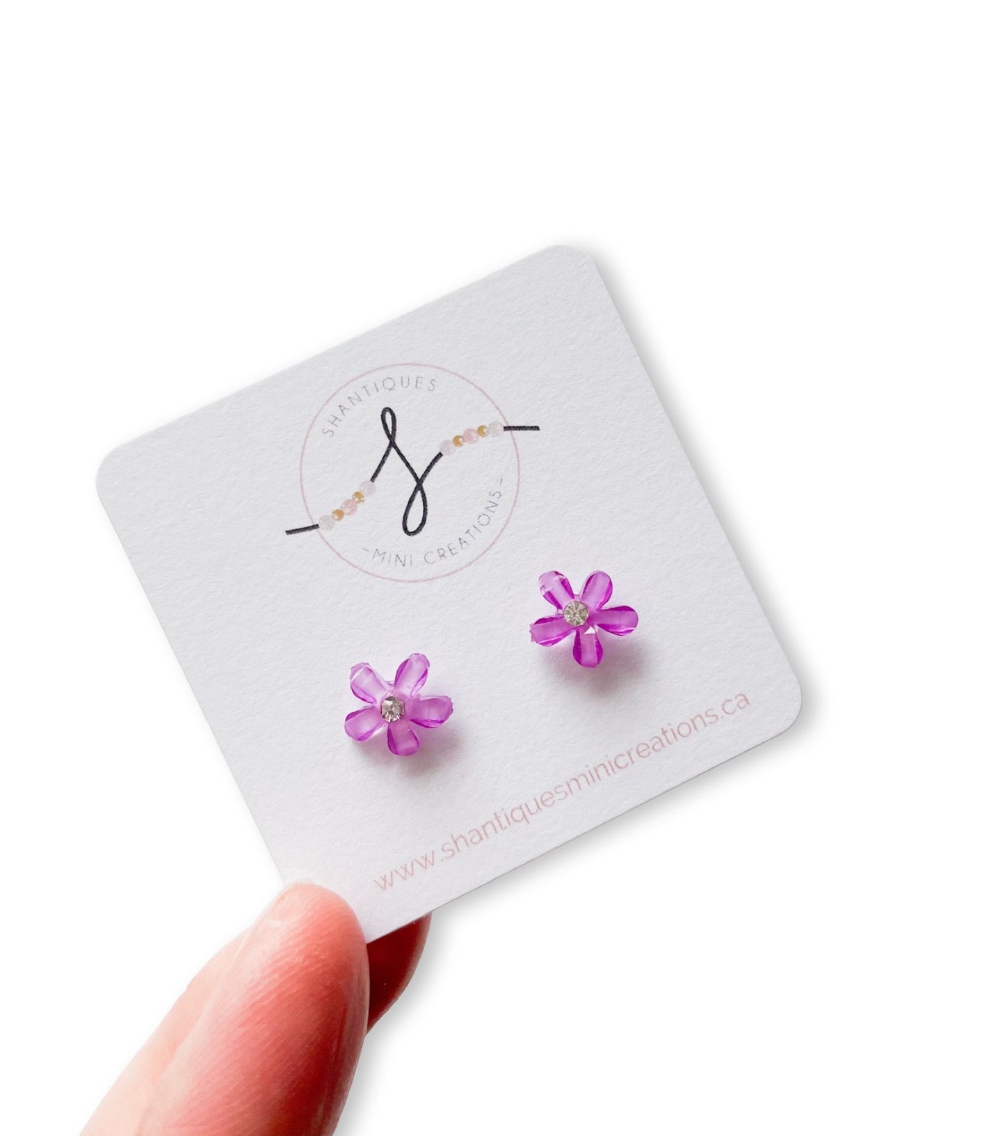 Earrings - Diamond Flowers