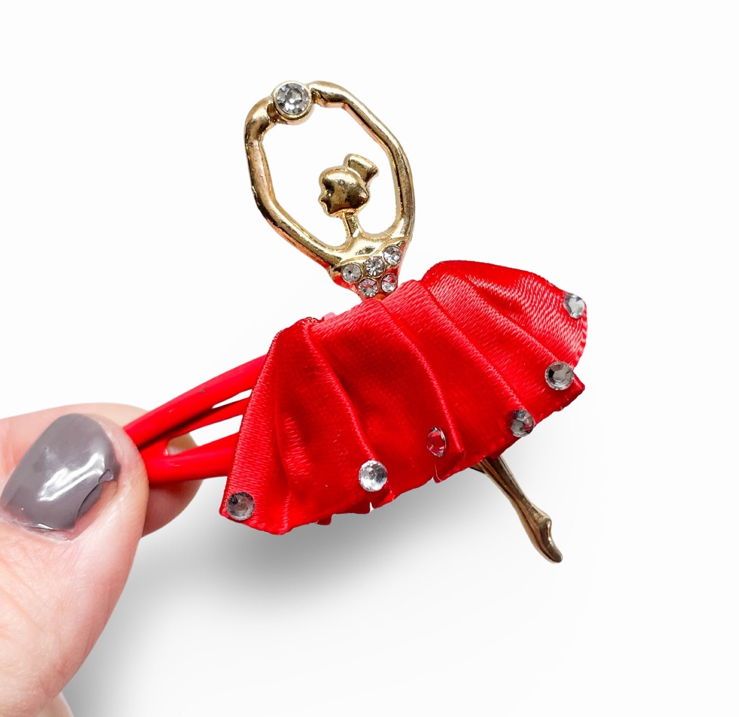 Holiday Ballerina - Glitter Snap Clip