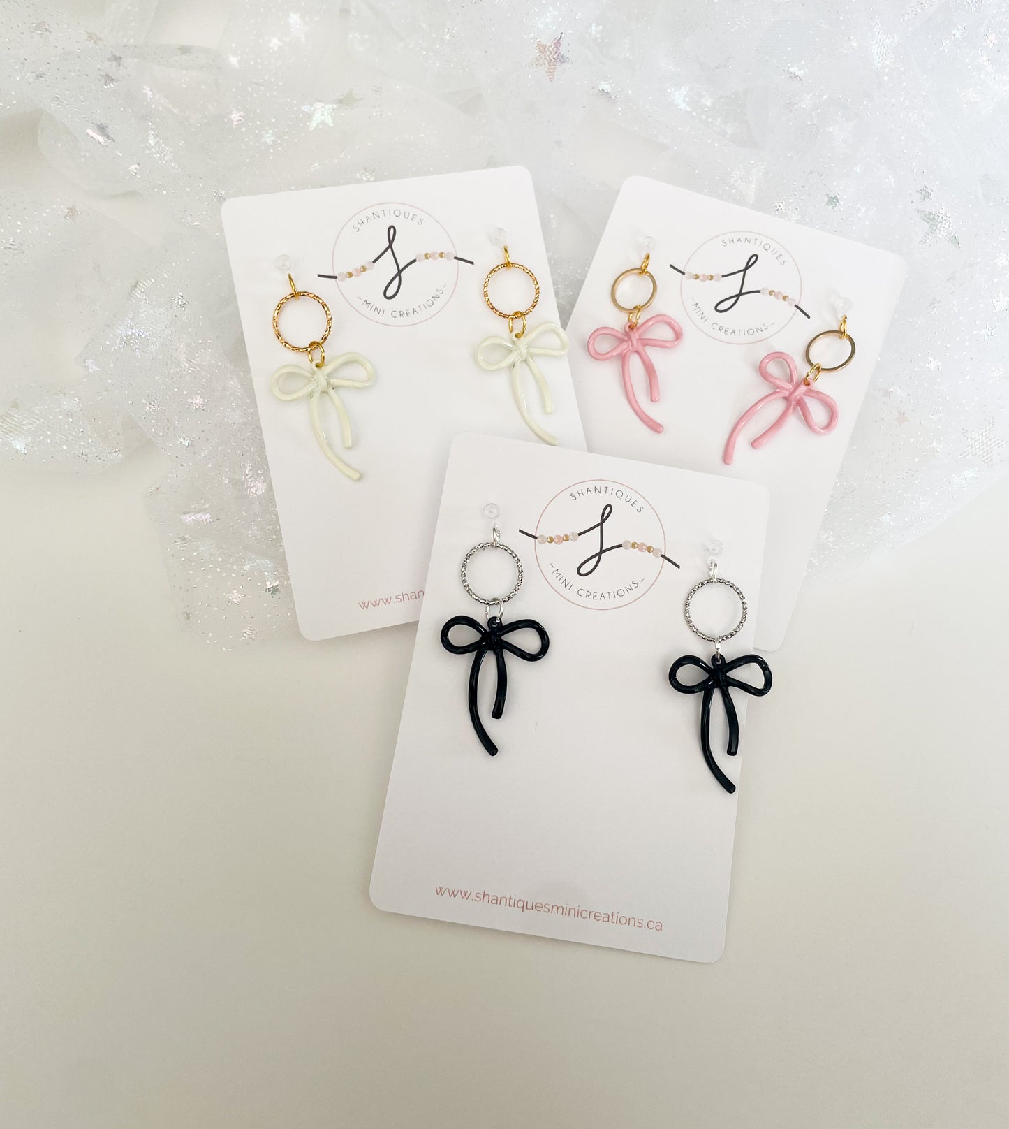 Dangle Earrings - Spring Bows