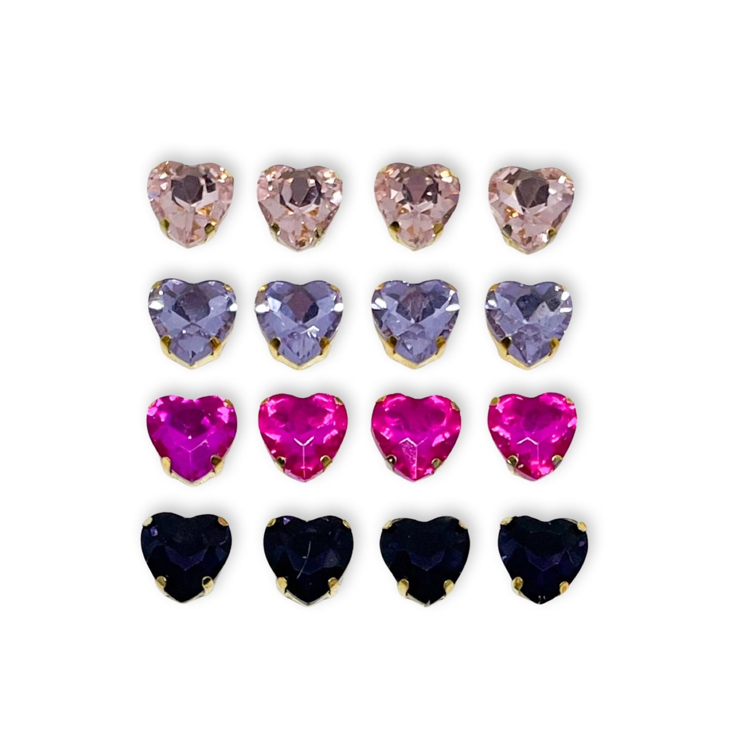Earrings - Rhinestone Hearts