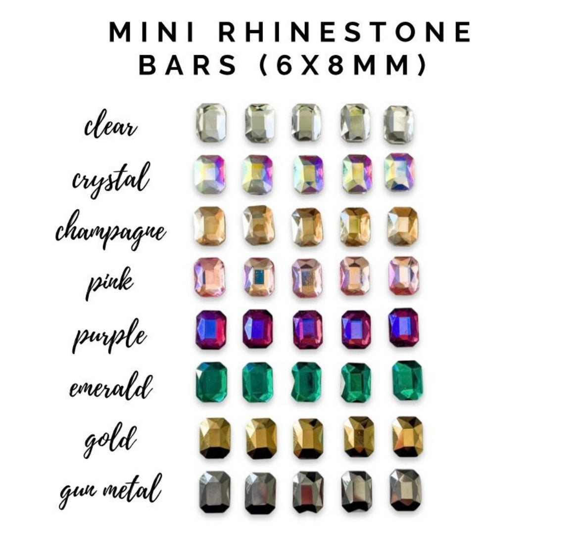 Mini Rhinestone Bars - Earrings