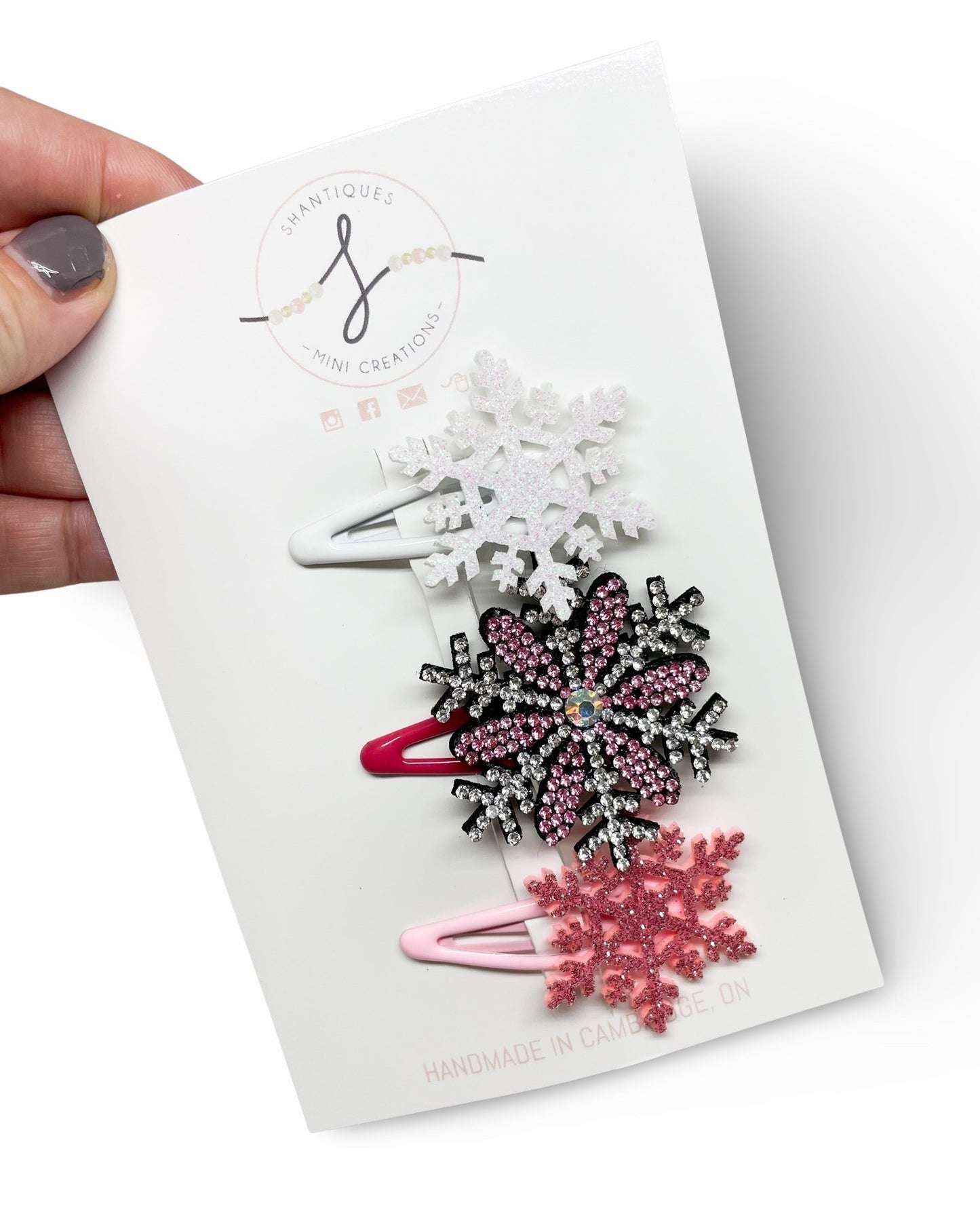 Trio Snap Clip Sets - Glitter Christmas