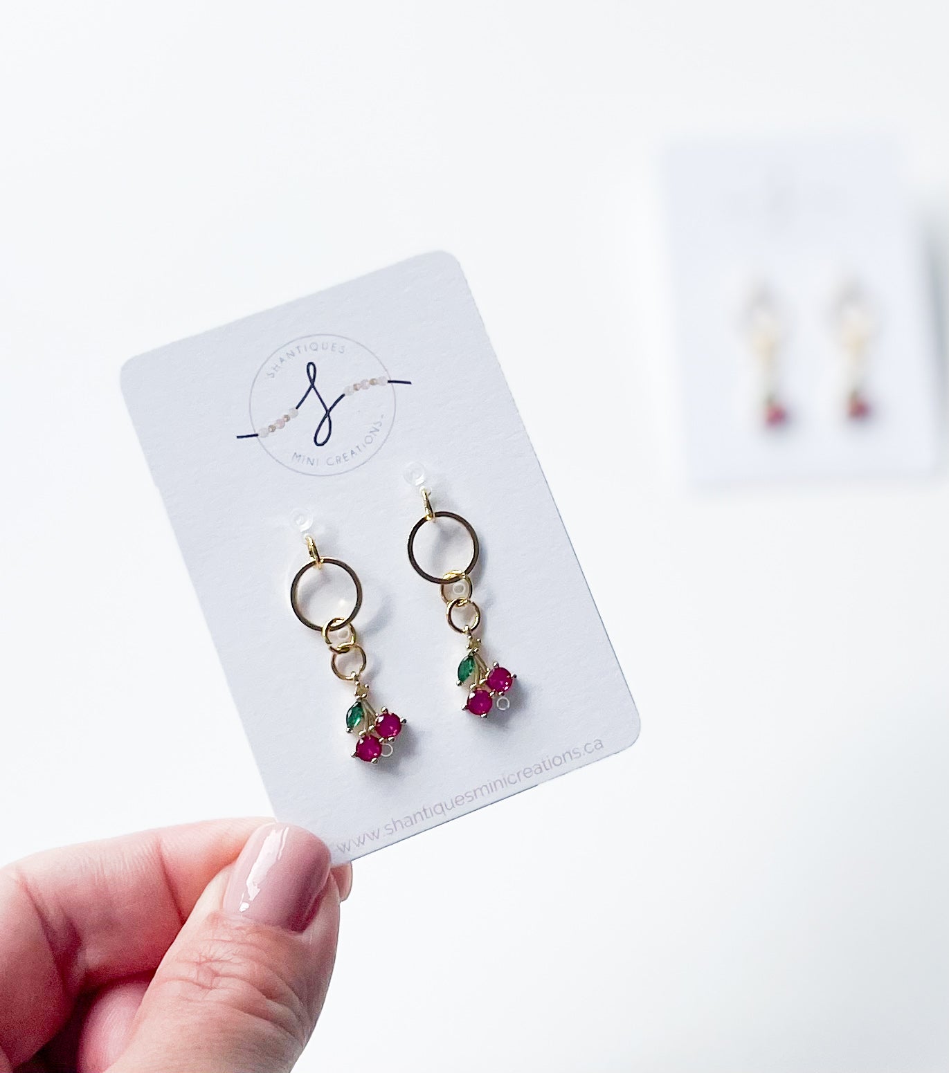 Dangle Earrings - 14K Gold Plated Cherries