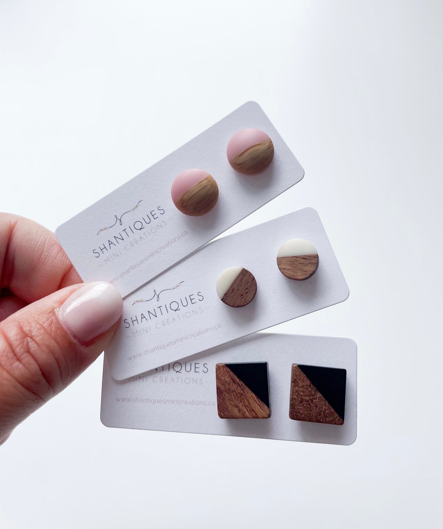 Medium Wood Grain Circles - Earrings