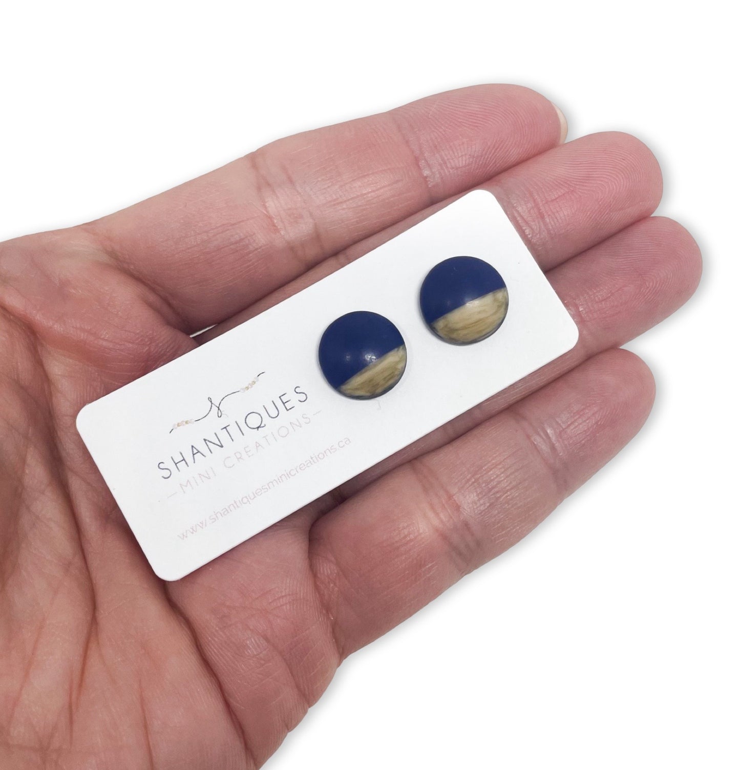 Medium Wood Grain Circles - Earrings