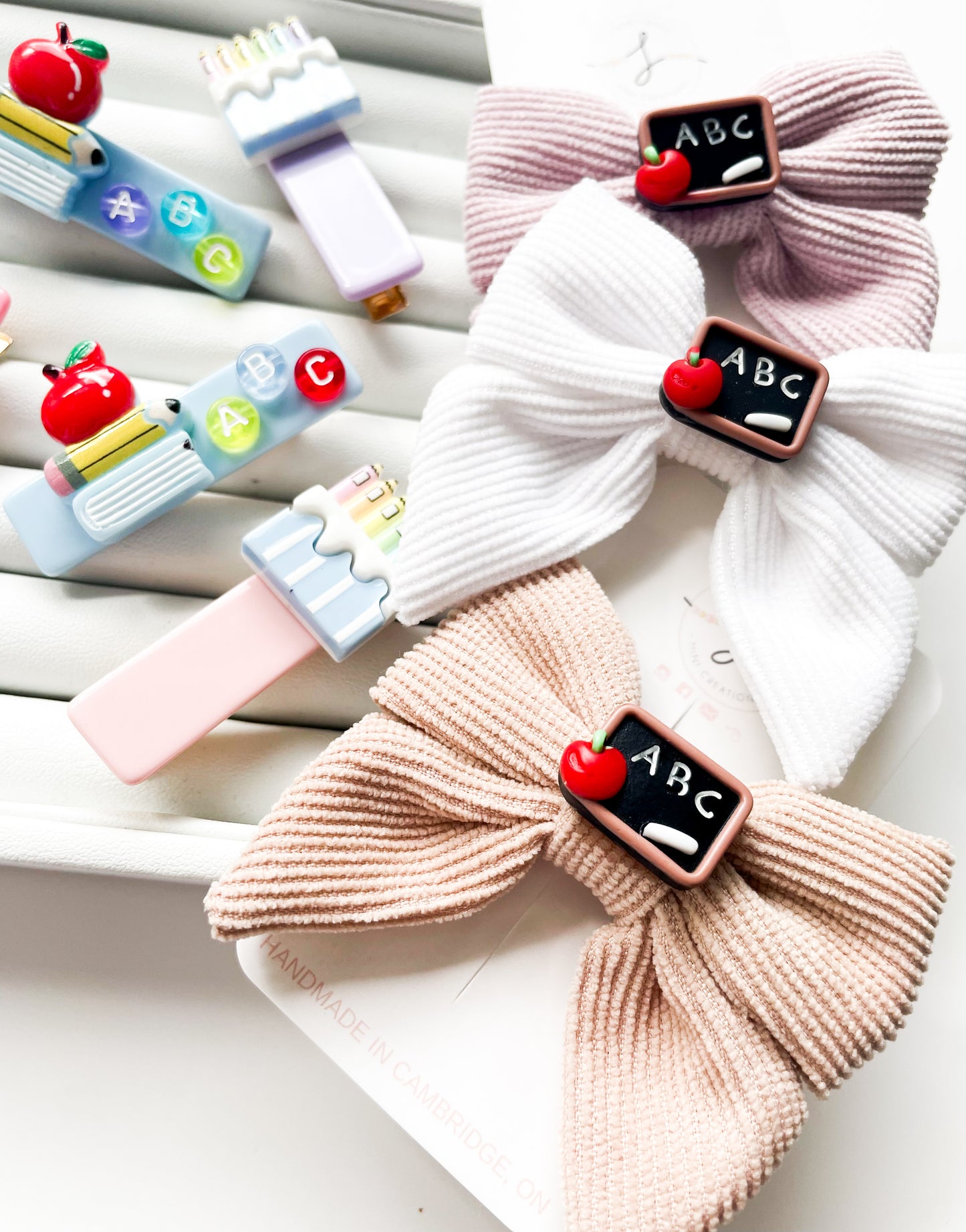 Non Slip Clip Bows - School
