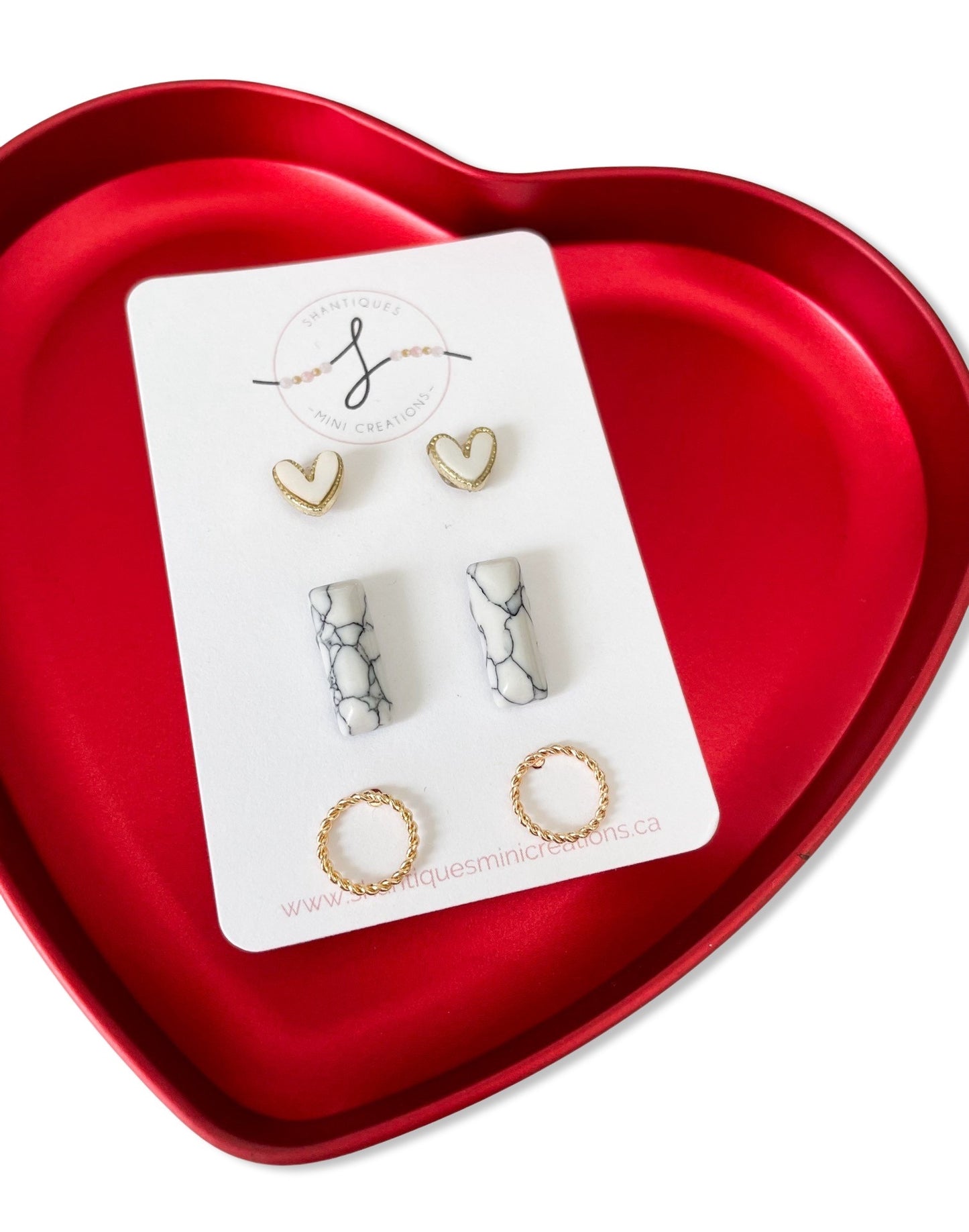 14K Gold Plated - Trio Earrings