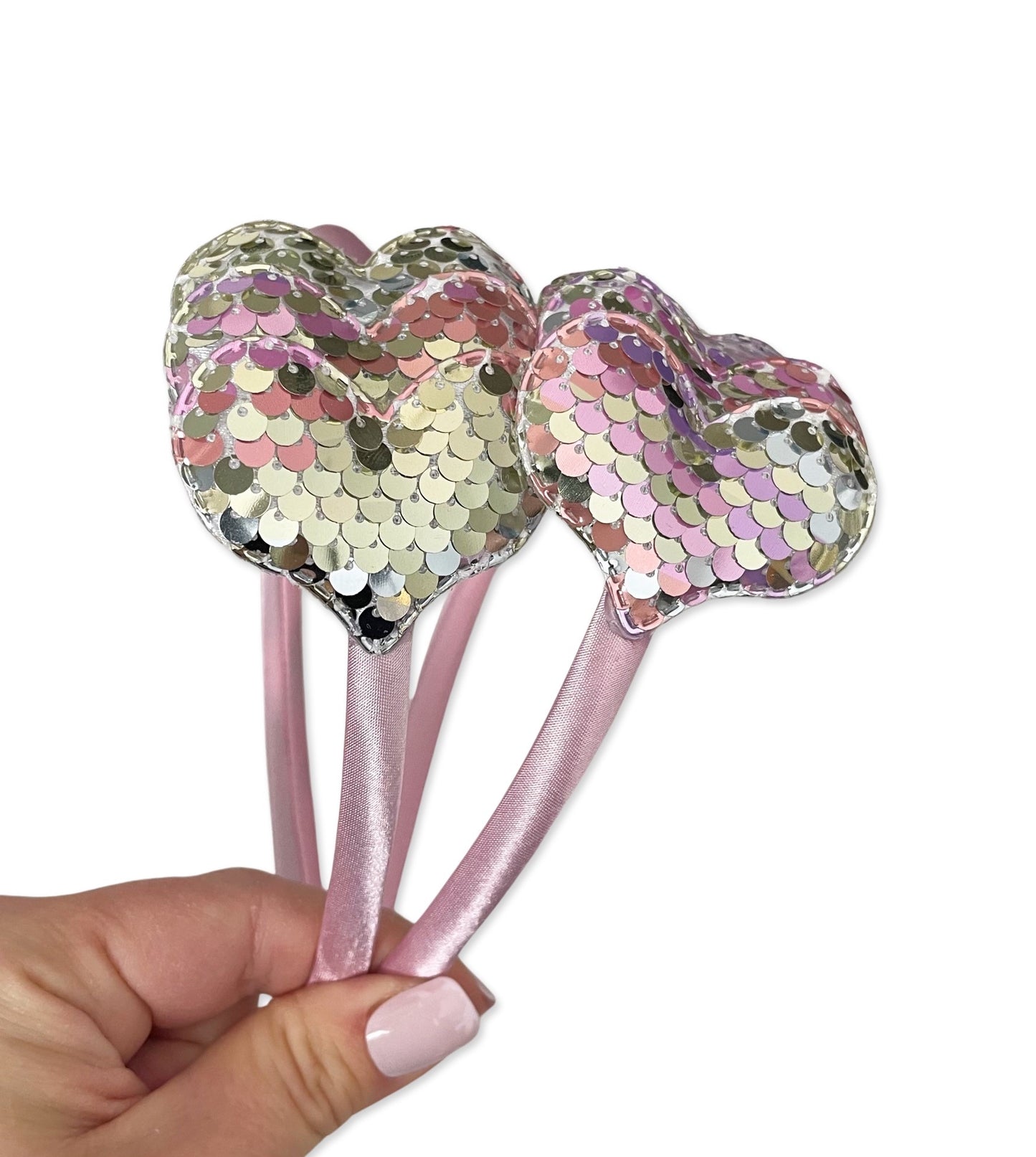 Sequin Layered Hearts - Headbands