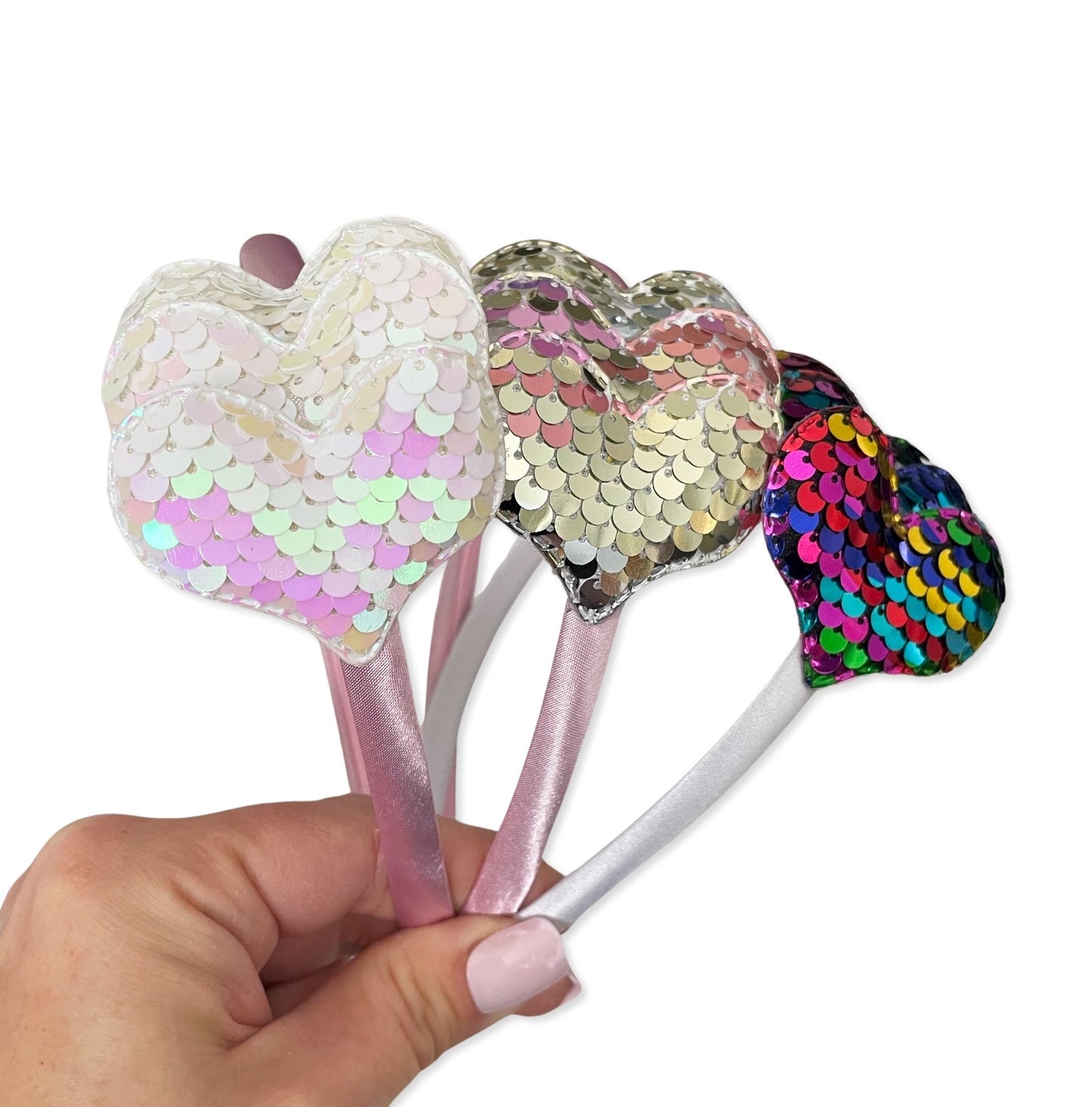 Sequin Layered Hearts - Headbands