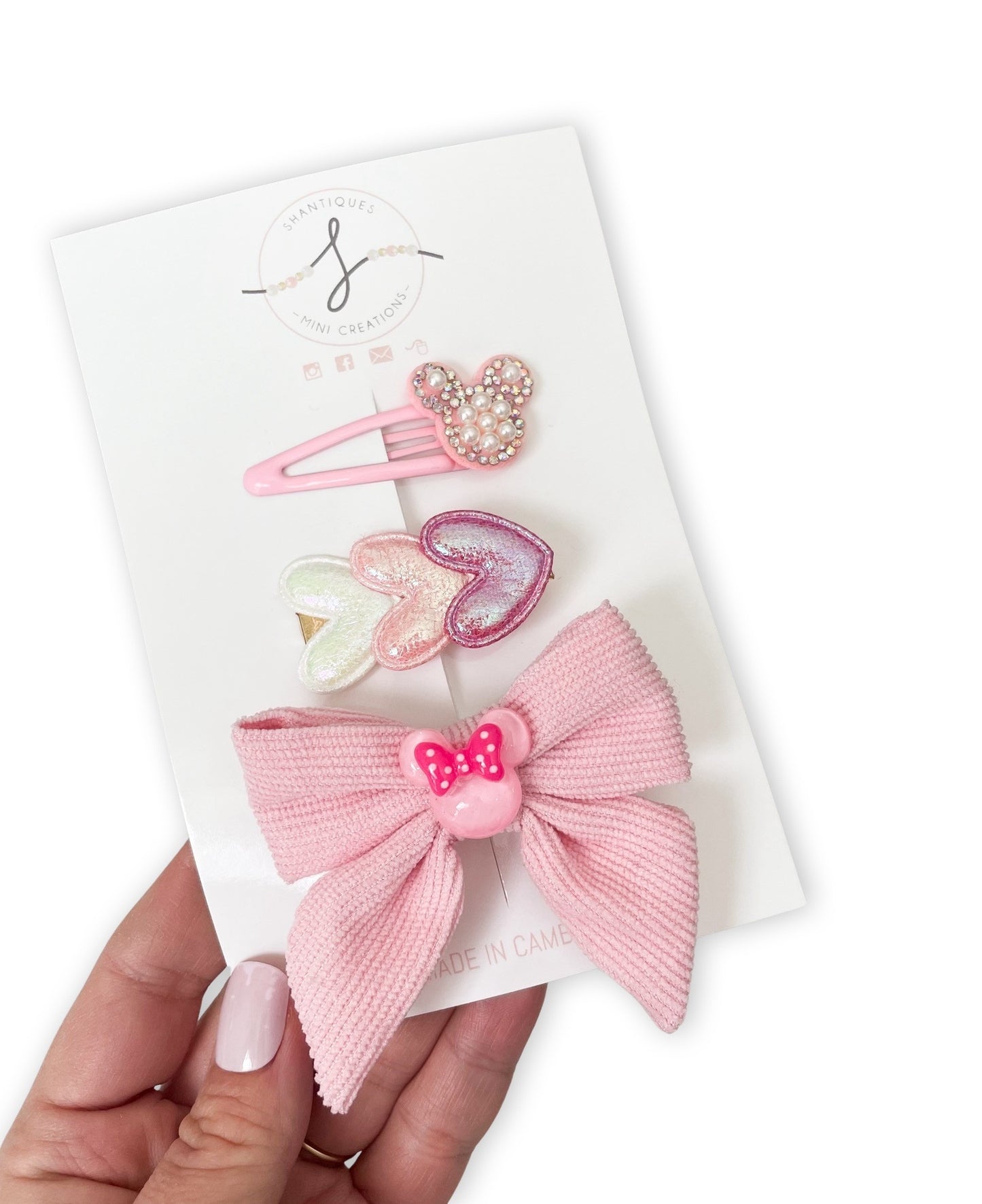 Hearts - Trio Bow / Hair Clip Sets