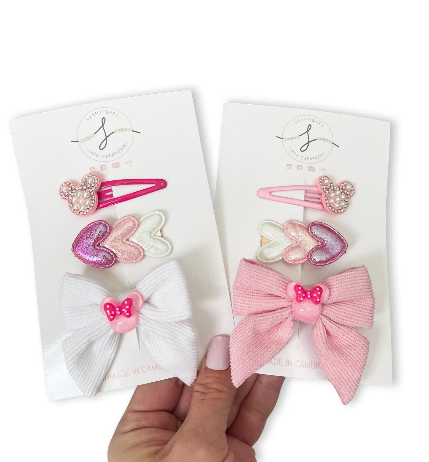Hearts - Trio Bow / Hair Clip Sets