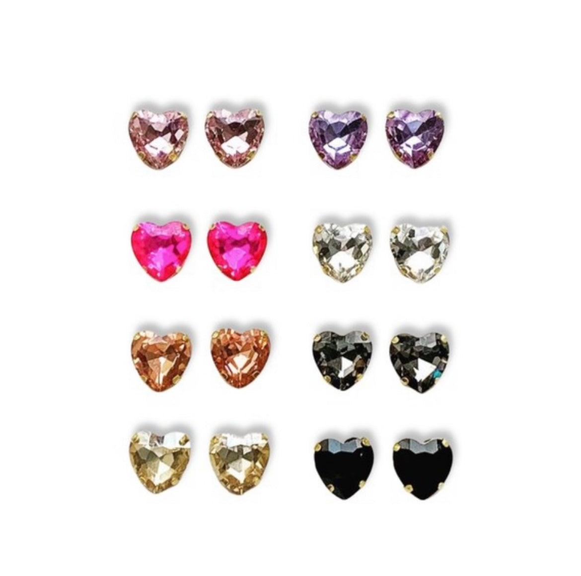 Earrings - Rhinestone Hearts