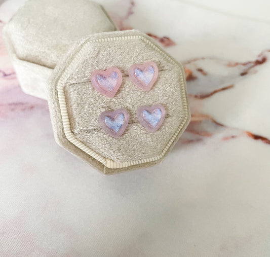Earrings - Translucent Hearts