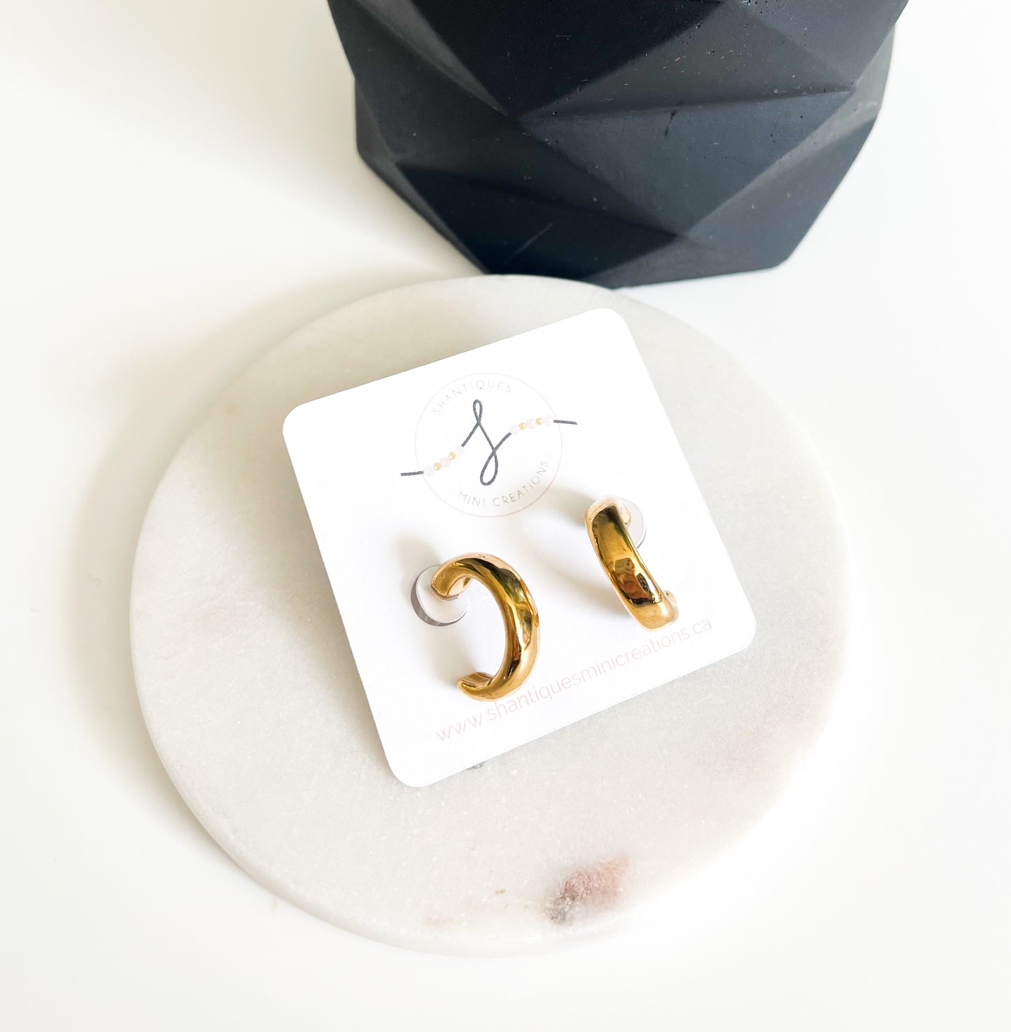 Dangle Earrings - 14K Gold Plated Hoops