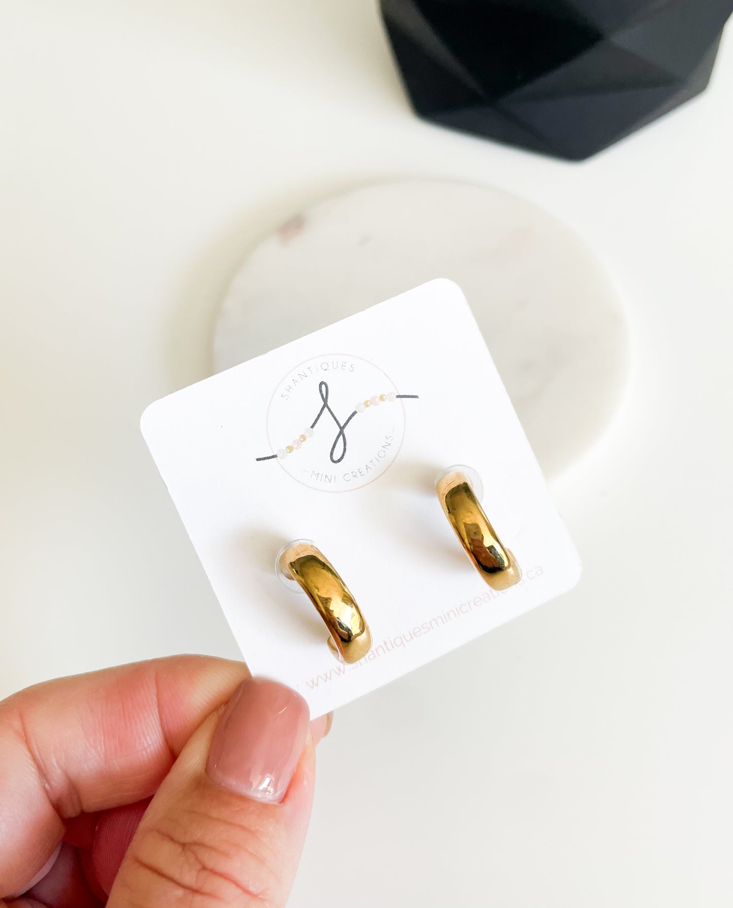 Dangle Earrings - 14K Gold Plated Hoops